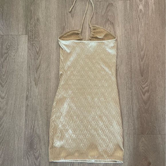 H&M Beige Halterneck Dress Sz Small - Picture 6 of 6